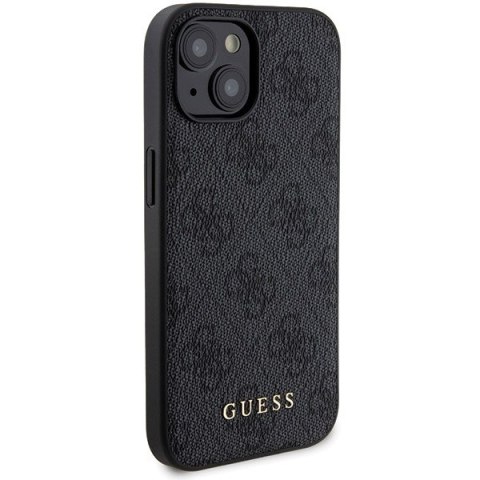 Zestaw Guess GUBPM5P15S4GEMGK iPhone 15 6.1" hardcase + Powerbank 5000mAh MagSafe czarny/black 4G Metal Logo