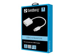 Adapter SANDBERG 136-26 USB typu C - 2x MiniJack 3.5 mm