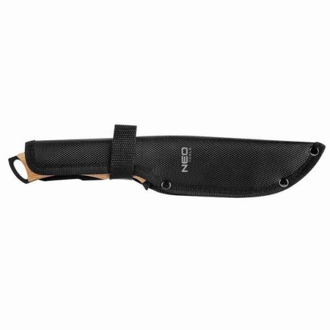 Neo Tools Nóż typu full tang, nerezová ocel, 250mm, 145mm, nylonowe etui, waga 210 g