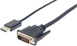 MANHATTAN DisplayPort 1.2 (wtyk) - DVI-D 24+1 (wtyk) 3 m 3m /s1x DisplayPort 1.2a (wtyk) DVI-D 24+1 (wtyk)