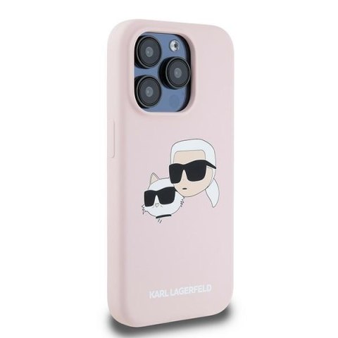 Karl Lagerfeld KLHMP15LSKCHPPLP iPhone 15 Pro 6.1" różowy/pink hardcase Silicone Karl & Choupette MagSafe