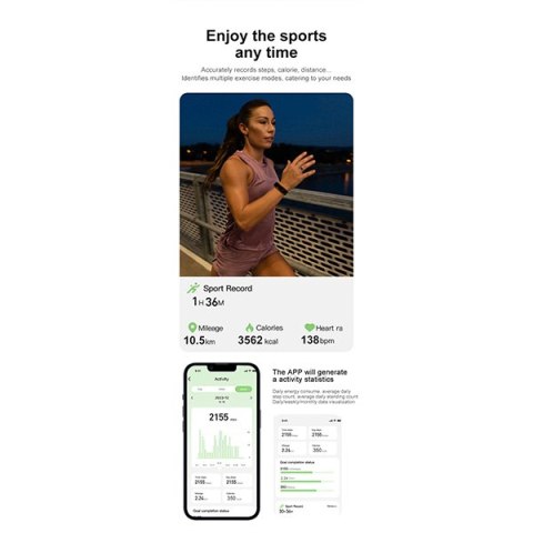 Smart RING złoty, pomiar ciśnienia, tętno, monitorowanie snu, 10", Powerton