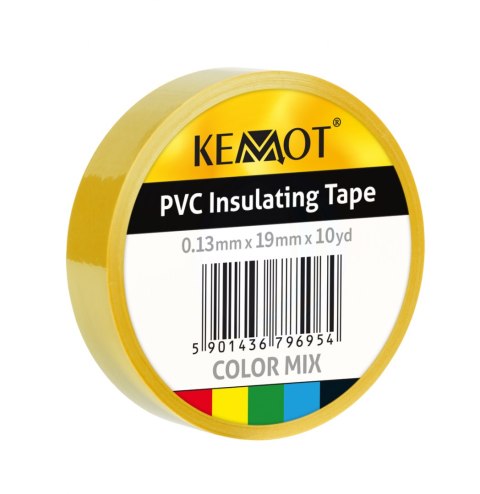 Taśma izolacyjna klejąca REBEL (0,13 mm x 19 mm x 10 yd) żółta