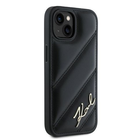 Karl Lagerfeld KLHCP15MPQDSMGK iPhone 15 Plus / 14 Plus 6.7" czarny/black hardcase Diagonal Quilted Script