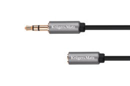 Kabel jack 3.5 wtyk stereo - 3.5 gniazdo stereo 1m Kruger&Matz Basic