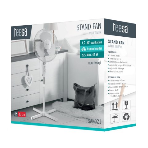Wentylator stojacy TEESA z wyłacznikiem czasowym