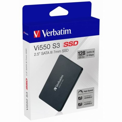 Dysk SSD wewnętrzny Verbatim SATA III, 128GB, Vi550, 49350 czarny, 430 MB/s,560 MB/s