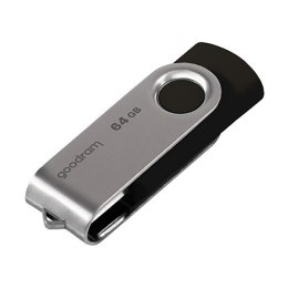 Goodram USB Pendrive, USB 3.0 (3.2 Gen 1), 64GB, UTS3, czarny, UTS3-0640K0R11, USB A, z obrotową osłoną