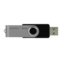 Goodram USB Pendrive, USB 3.0 (3.2 Gen 1), 64GB, UTS3, czarny, UTS3-0640K0R11, USB A, z obrotową osłoną