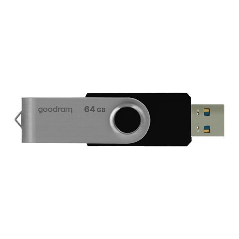 Goodram USB Pendrive, USB 3.0 (3.2 Gen 1), 64GB, UTS3, czarny, UTS3-0640K0R11, USB A, z obrotową osłoną