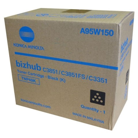 Konica Minolta oryginalny toner A95W150, black, 13000s, TNP-49K, Konica Minolta Bizhub C3351, Bizhub C3851, Bizhub C3851FS, O