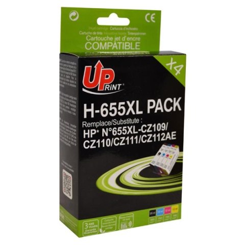 UPrint kompatybilny ink / tusz z CZ109AE, CZ110AE, CZ111AE, CZ112AE, HP 655, black, 550+3x750s, 20+3x12ml, H-655XL PACK, dla HP 