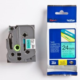 Brother oryginalny taśma do drukarek etykiet, Brother, TZE-751, czarny druk/zielony podkład, laminowane, 8m, 24mm
