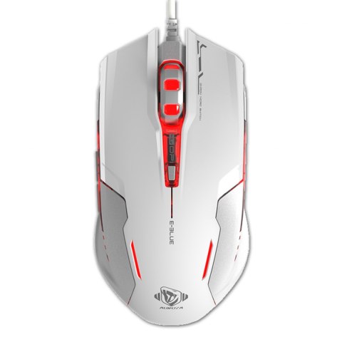 E-Blue Mysz Auroza G, 3000DPI, optyczna, 6kl., 1 scroll, przewodowa USB, biała, do gry
