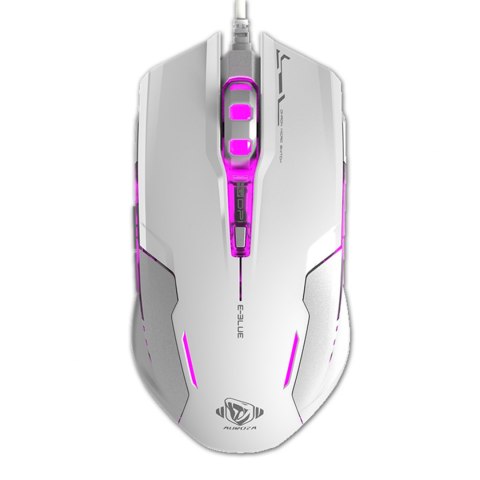 E-Blue Mysz Auroza G, 3000DPI, optyczna, 6kl., 1 scroll, przewodowa USB, biała, do gry
