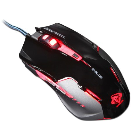 E-Blue Mysz Auroza G, 3000DPI, optyczna, 6kl., 1 scroll, przewodowa USB, czarna, do gry