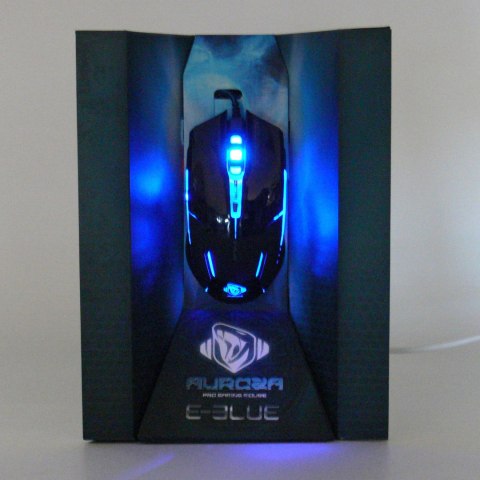 E-Blue Mysz Auroza G, 3000DPI, optyczna, 6kl., 1 scroll, przewodowa USB, czarna, do gry