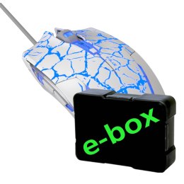 E-Blue Mysz Cobra, 2500DPI, optyczna, 6kl., 1 scroll, przewodowa USB, biało-niebieska, do gry