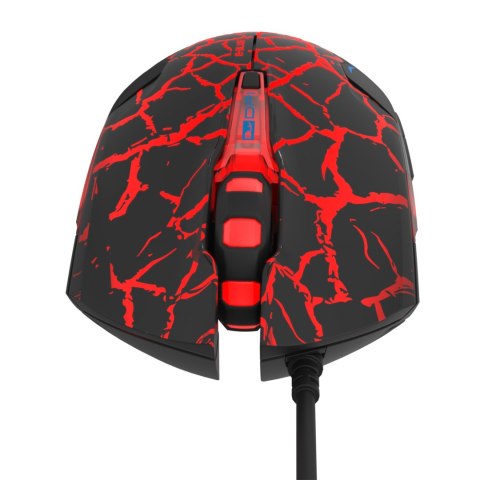 E-Blue Mysz Cobra, 2500DPI, optyczna, 6kl., 1 scroll, przewodowa USB, czarno-czerwona, do gry