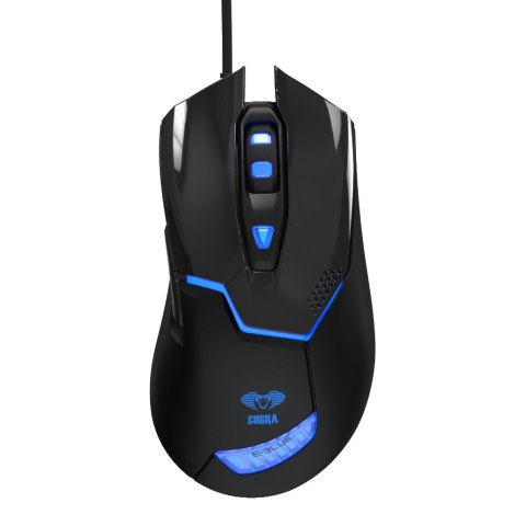 E-Blue Mysz Cobra 622, 1600DPI, optyczna, 6kl., 1 scroll, przewodowa USB, czarna, do gry