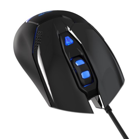 E-Blue Mysz Cobra 622, 1600DPI, optyczna, 6kl., 1 scroll, przewodowa USB, czarna, do gry