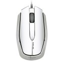 E-Blue Mysz MOOD, 2400DPI, optyczna, 3kl., 1 scroll, przewodowa USB, srebrna, 7 kolorów poświetlenia
