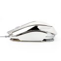 E-Blue Mysz MOOD, 2400DPI, optyczna, 3kl., 1 scroll, przewodowa USB, srebrna, 7 kolorów poświetlenia