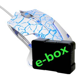 E-Blue Mysz Mazer Pro, 2500DPI, optyczna, 6kl., 1 scroll, przewodowa USB, biało-niebieska, do gry