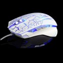 E-Blue Mysz Mazer Pro, 2500DPI, optyczna, 6kl., 1 scroll, przewodowa USB, biało-niebieska, do gry