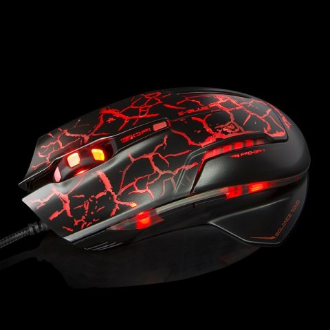 E-Blue Mysz Mazer Pro, 2500DPI, optyczna, 6kl., 1 scroll, przewodowa USB, czarno-czerwona, do gry