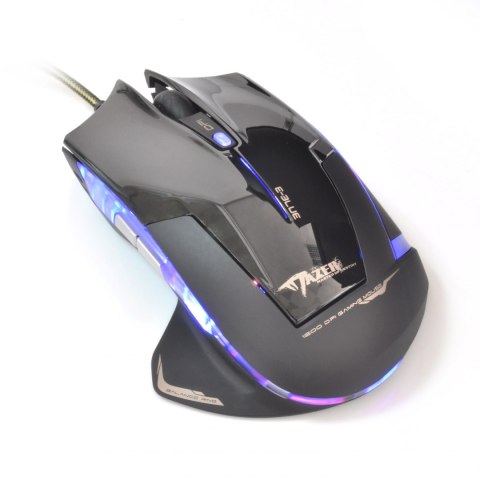 E-Blue Mysz Mazer R, 2400DPI, optyczna, 6kl., 1 scroll, przewodowa USB, czarna, do gry