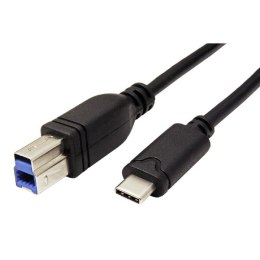 Kabel USB (3.0), USB B M- USB C M, 3m, okrągły, czarny, plastic bag, SuperSpeed