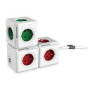 Listwa zasilająca 240V, CEE7 (widelec)-POWERCUBE, 0.1m, ORIGINAL USB, czerwona, POWERCUBE, 4 zásuvky, 2xUSB porty
