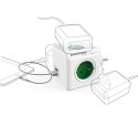 Listwa zasilająca 240V, CEE7 (widelec)-POWERCUBE, 0.1m, ORIGINAL USB, zielona, POWERCUBE, 4 zásuvky, 2xUSB porty