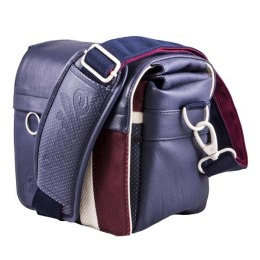 Torba na aparat fotograficzny, eko skóra/ poliester, niebieska, Urban Nomad Wind S, z paskiem, Smile