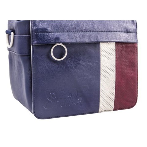 Torba na aparat fotograficzny, eko skóra/ poliester, niebieska, Urban Nomad Wind S, z paskiem, Smile