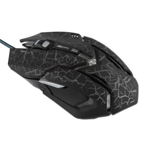 E-Blue Mysz Auroza Gaming, 4000DPI, optyczna, 6kl., 1 scroll, przewodowa USB, czarna, do gry