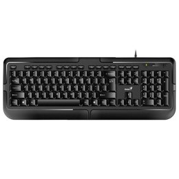 Genius KB-118, Klawiatura CZ/SK, klasyczna, wodoodporny typ przewodowa (USB), czarna