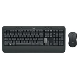 Logitech MK540, Zestaw klawiatur z myszą optyczną bezprzewodową, AA, US, multimedialny, odbiornik nano z technologią Logitech Un