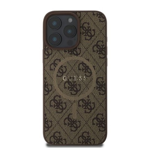 Guess GUHMP16XG4GFRW iPhone 16 Pro Max 6.9" brązowy/brown hardcase 4G Ring Classic Logo MagSafe