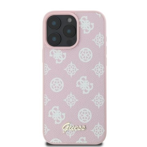 Guess GUHMP16XPGPYSP iPhone 16 Pro Max 6.9" różowy/pink hardcase Peony Script MagSafe