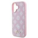 Guess GUHMP16SPGPYSP iPhone 16 6.1" różowy/pink hardcase Peony Script MagSafe