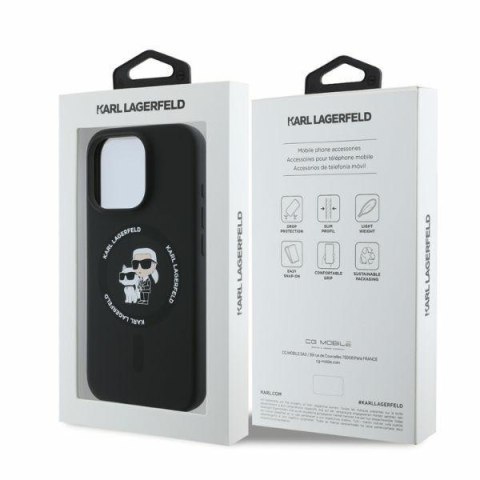 Karl Lagerfeld KLHMP16LSCMKCRHK iPhone 16 Pro 6.3" czarny/black hardcase Silicone KC Heads Ring MagSafe