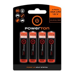 Bateria alkaliczna, AAA, 1.5V, Powerton, box, 12x4-pack