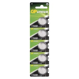 Bateria litowa, guzikowa, CR2430, 3V, GP, blistr, 5-pack
