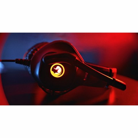 Marvo HG8929, słuchawki z mikrofonem, czarna, podświetlona, 3.5 mm jack + rozdvojka + USB