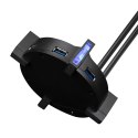 Podświetlany stojak na słuchawki HZ-04, 4x USB 3.0 HUB, czarny, Marvo