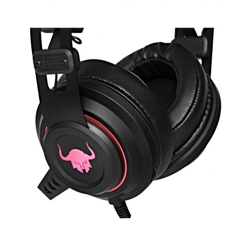 RED FIGHTER H3, słuchawki z mikrofonem, regulacja głośności, czarno-czerwona, dla graczy, podświetlenie, 2x 3.5 mm jack + USB