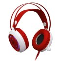Redragon SAPPHIRE Gaming Headset, słuchawki z mikrofonem, z regulacją głośności, biało-czerwony, 2x 3.5 mm jack + USB