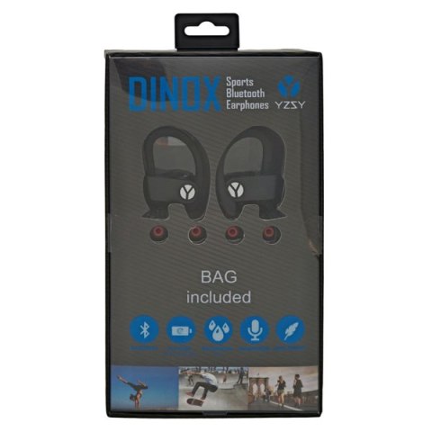 YZSY DINOX Sports & Outdoor, słuchawki z mikrofonem, regulacja głośności, czarna, bluetooth
